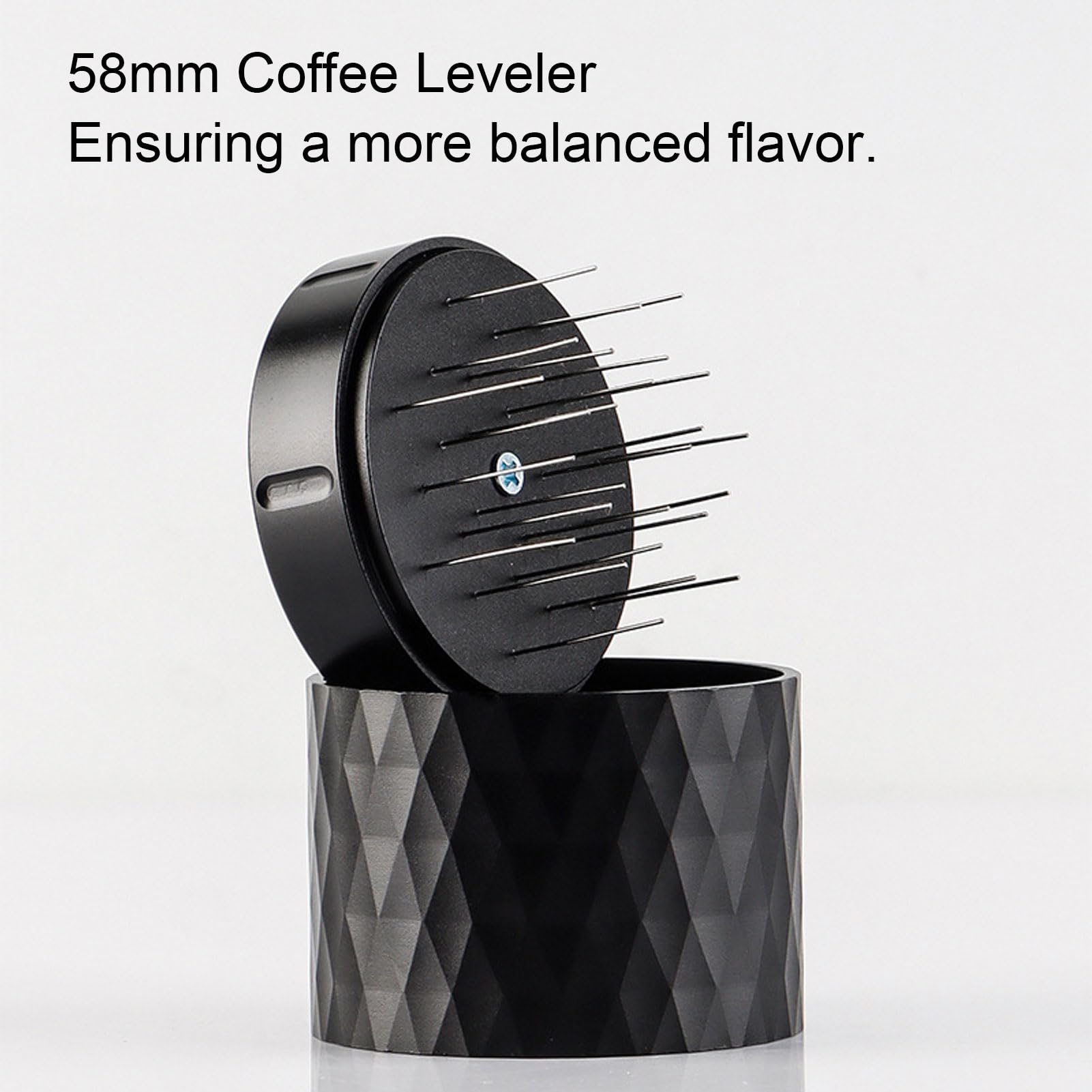 Xiuganpo Distributore e Pressatore per Caffe 58mm, Base in Acciaio Inox,