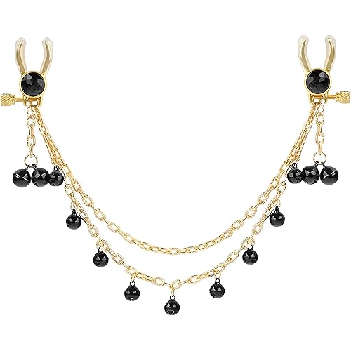 Nipple Clamps Sensory Toys Woman，Nipple Clips for Adult Play，Tassel Rhinestone Nipple Clamps with Multiple Bells and Chains - Adjustable, Non-Piercing Metal Stimulator Nipple Clips Adult Toys