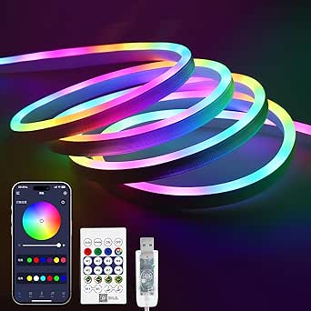 Segrass LED Neon Lights Strip 10M With Remote,APP Control,24v RGB Flexible Waterproof LED Strip Lights For Bedroom,Room,Outdoors Decor - View #6