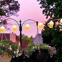 Vista 6 de Guirnalda de luces de jarras de cerveza, luces de decoración de celebración, 8.5 pies, luces tropicales al aire libre con 10 luces de jarras