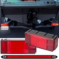 Vista 4 de Luces LED para remolque de barco, kit de luces LED sumergibles para remolque con arnés de cableado, luces traseras de parada combinadas, luces