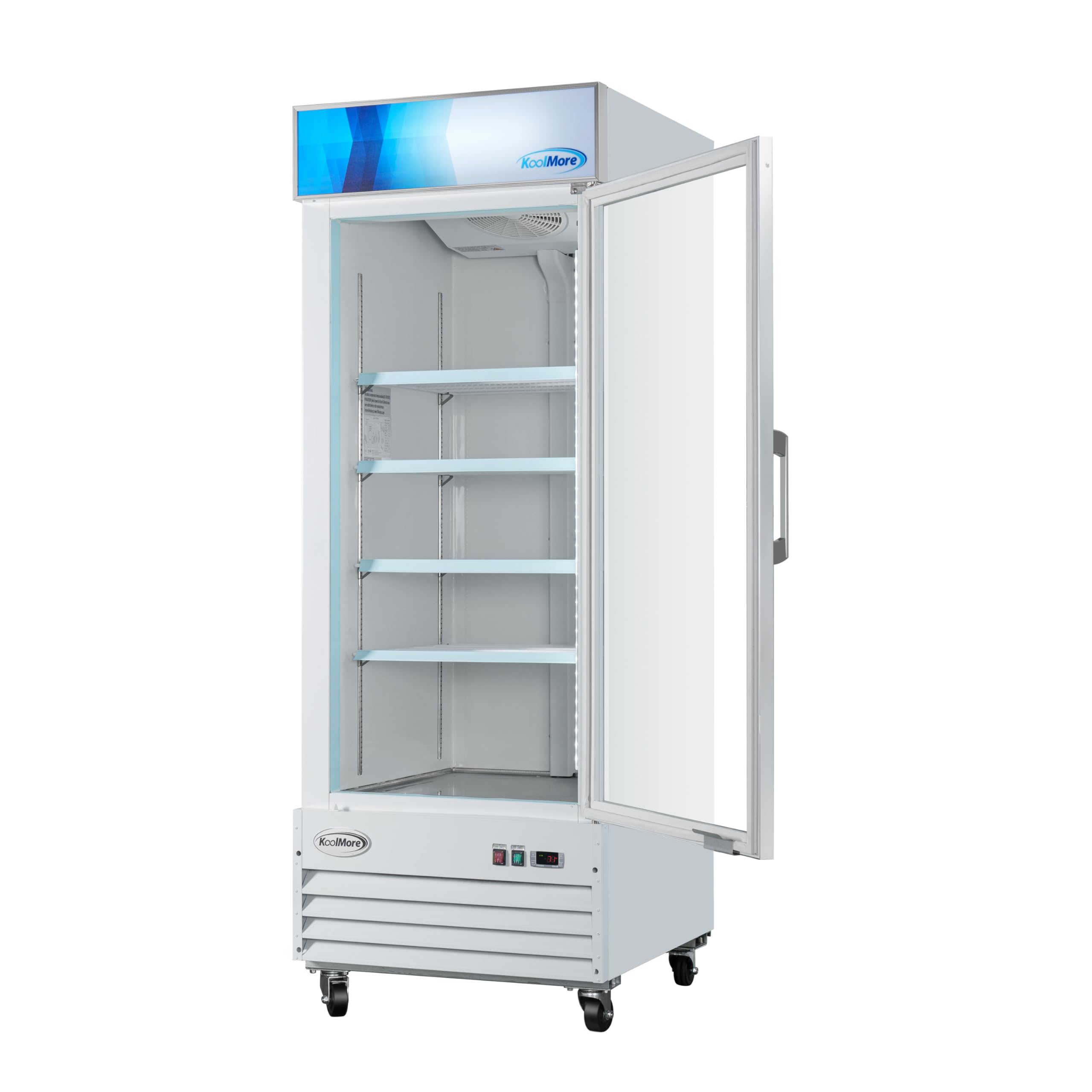 KoolMore 31 In. Commercial One Glass Door Display Upright Freezer Merchandiser In White 23 Cu. Ft. (Mdf-1gd-23c-Wh) on Fridge.com - View 5