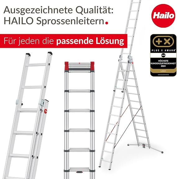 Telescoping Ladder 12.5FT | 13 Rungs Aluminum Extension Step Ladder, Silver