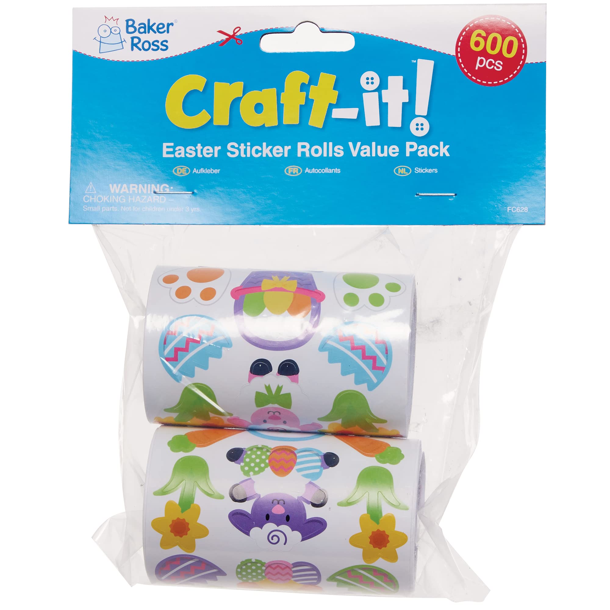 Baker Ross Easter Sticker Rolls - Pack of 600, Big Pack of Easter Stickers for Children (FC628), assorted - Image 2