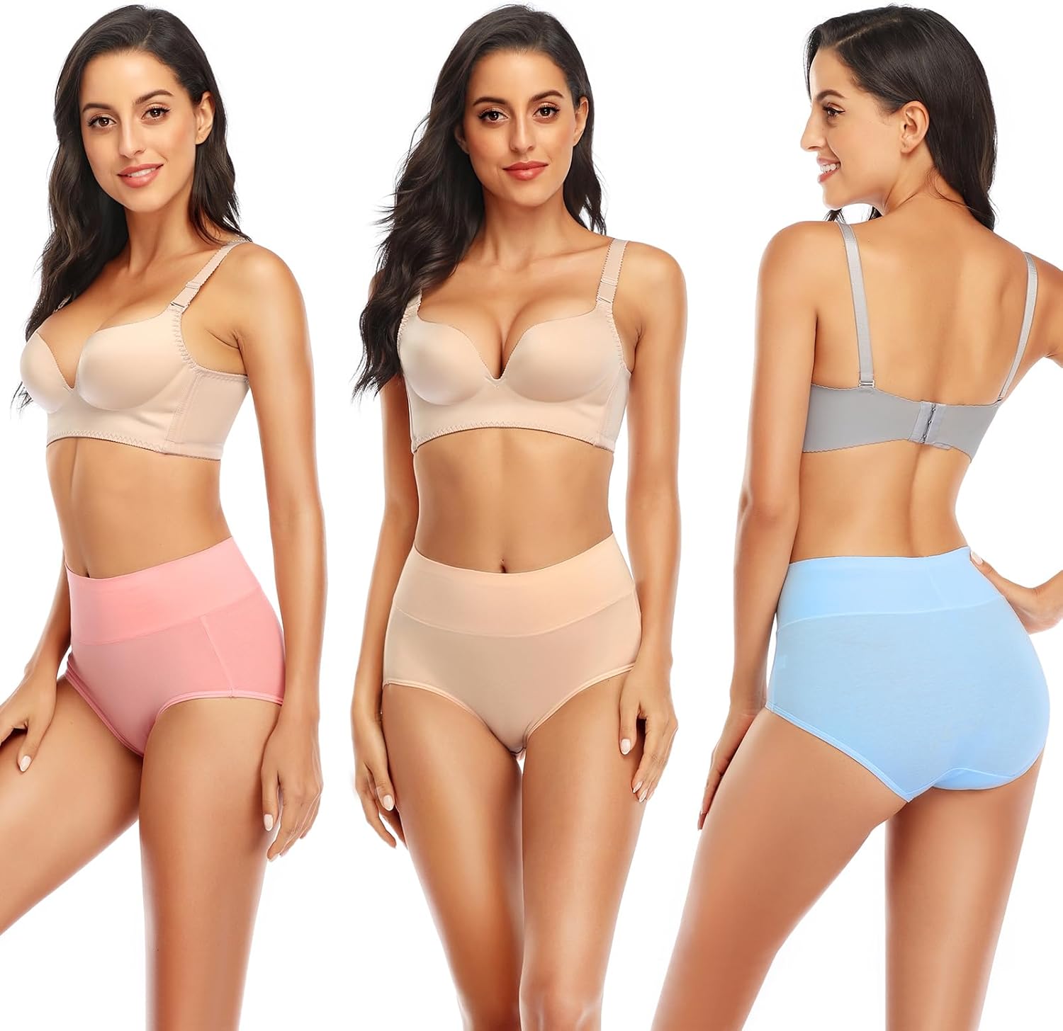 Ceseboo Womens Tummy Control Underwear Cotton High Waisted Full Briefs Soft Breathable Ladies Panties Multi Pack - Image 6