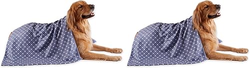 Miniatura 9 de Bone Dry Colección de toallas de aseo para mascotas, microfibra absorbente, XL, 41 x 23.5 pulgadas, enrejado gris