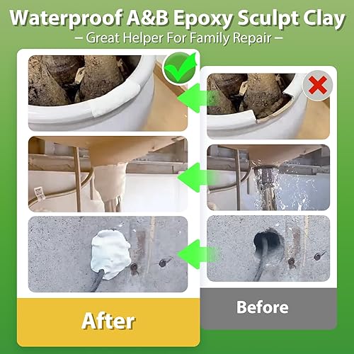 Miniatura 4 de Arcilla de epoxi para esculpir 2 libras, masilla epoxi blanca de 2 piezas, adhesivo fuerte y compuesto de modelado autoendurecible para esculpir,