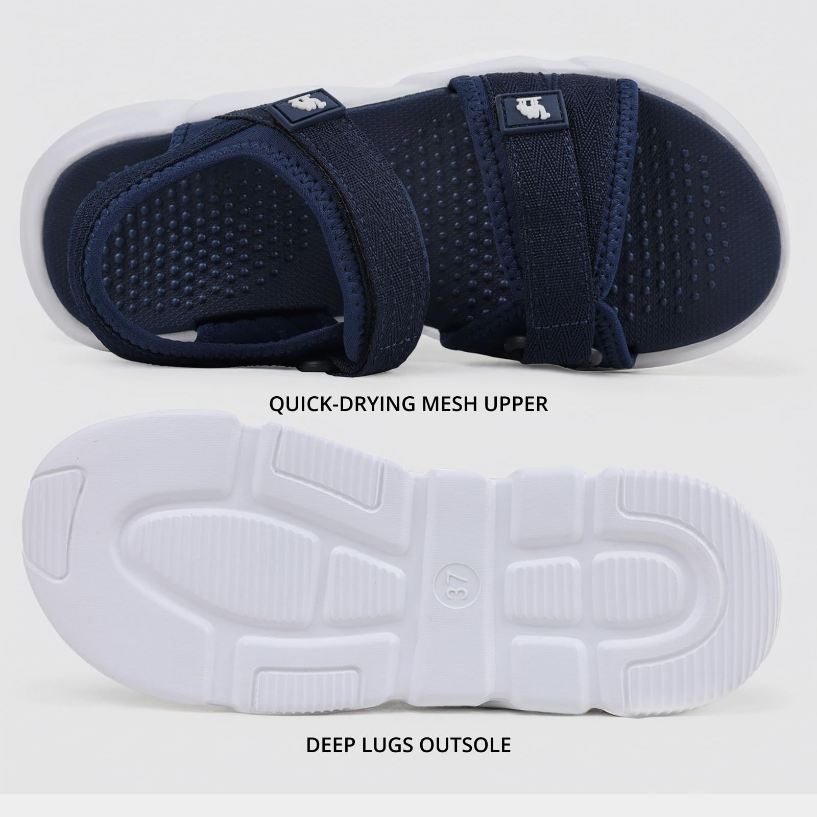 CAMELSPORTS Sandales de marche d'été pour femme - Chaussures de sport aquatiques pour la plage - Pour les voyages et les activités en plein, bleu 1, 37 EU