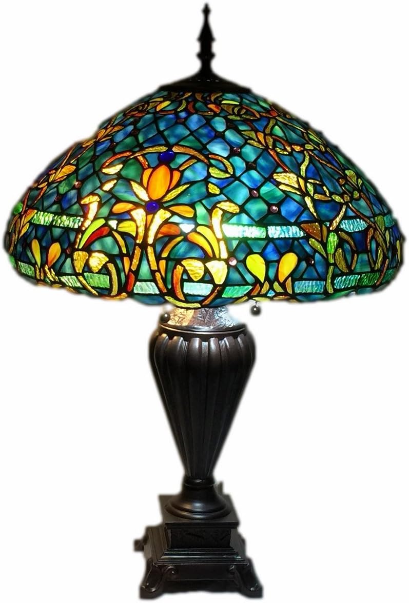 Tiffany Style Stained Glass Table Lamp"Azure Sea" w/ 20" Shade