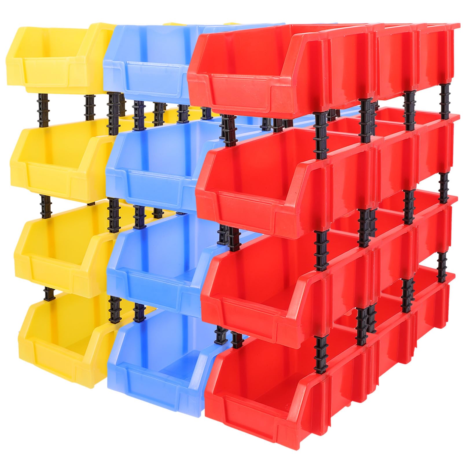 Boîtes de rangement en plastique lot de 12 organisateurs pour petits jouets et garage