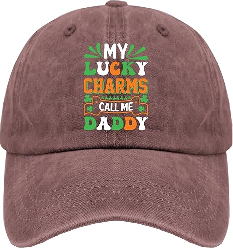 Sombreros My Lucky Charms Call Me Daddy Dad Sombrero para hombre, divertido sombrero ajustable