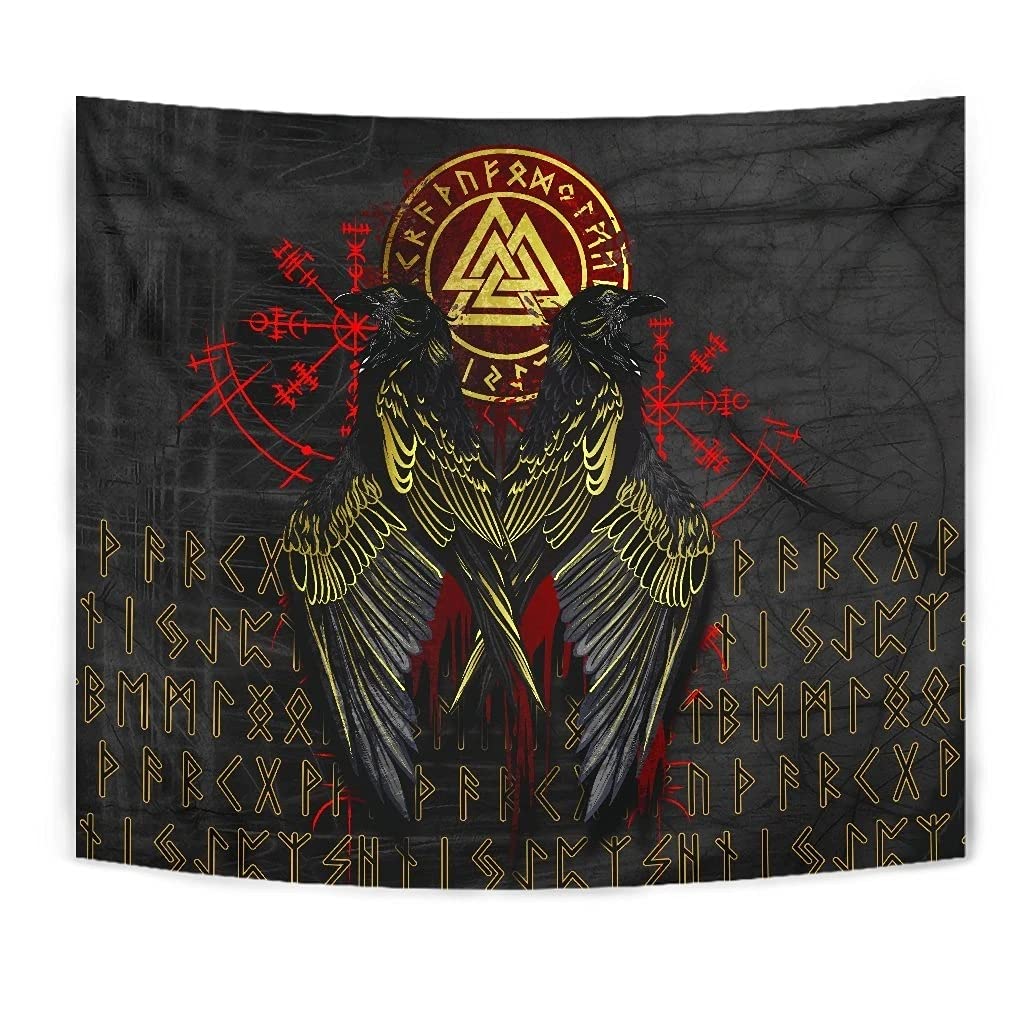 Tapisserie Viking Valknut pour masquer un mur nu et exprimer votre passion de la mythologie