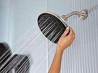 Vista 5 de Moen 220R3BN Verso - Cabezal de lluvia ajustable de 9 pulgadas de diámetro, rendimiento ecológico, resistente a manchas, níquel cepillado