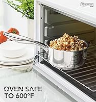 Vista 4 de MICHELANGELO Juego de cacerolas de acero inoxidable de tres capas de 1Qt y 2Qt, ollas pequeñas de cocina con tapas de vidrio templado, listas