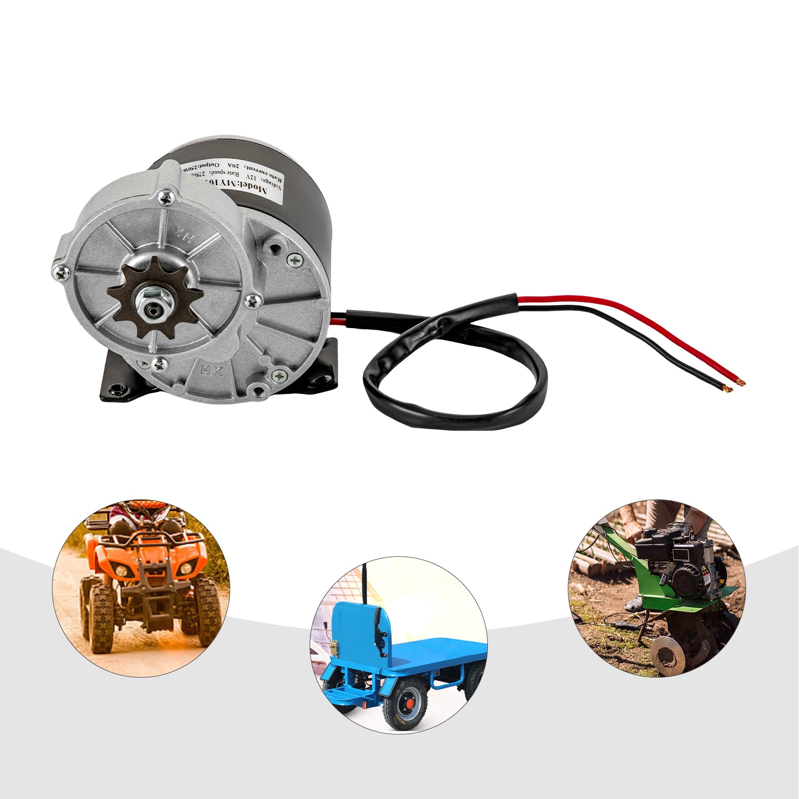 Motor eléctrico para reducción de velocidad, motor eléctrico de reducción de 12 V, 250 W, motor eléctrico de engranaje de CC cepillado, motor de engranaje para ciclomotores, bicicletas, scooters