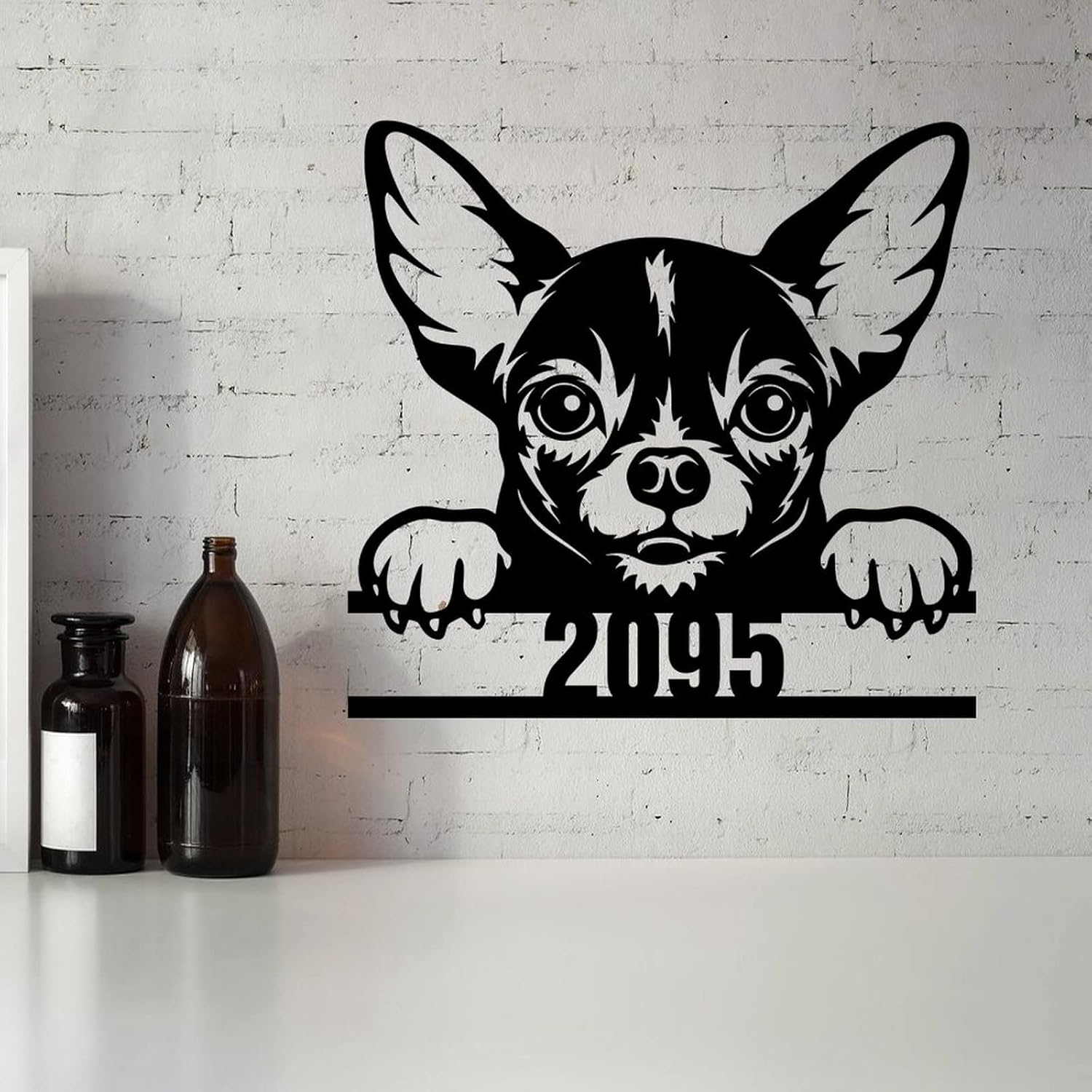 Funlucy Gift for Dog Owner Address Sign Personalized House Number Plaque Pet Dog Metal Sign Dog House Decor Animal Lover Sign Pet Wall Art Personalized Metal Signs Housewarming Gifts 14in