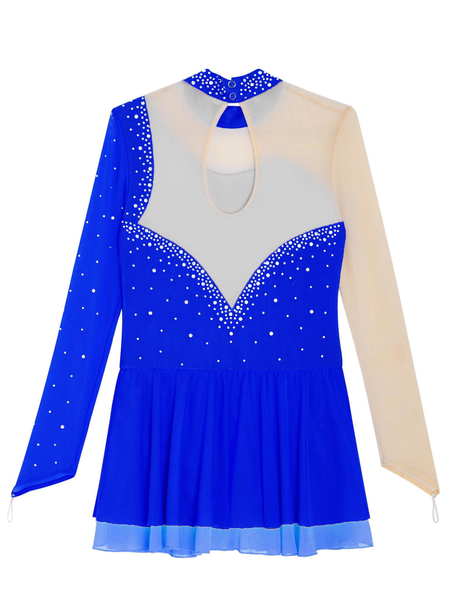 Robe de Patinage Artistique pour Filles Justaucorps Strass Brillants