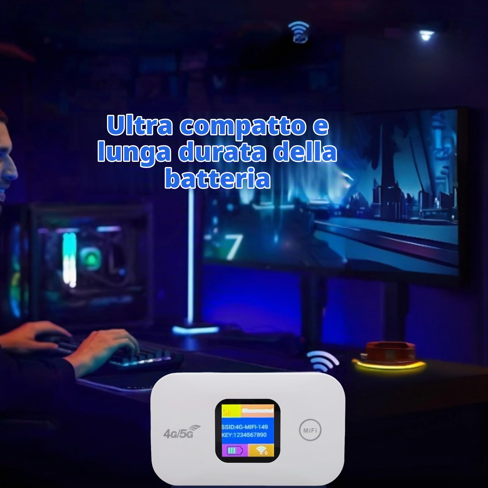Cuifati 4G Hotspot Mobile WiFi Hotspot da Viaggio Router WiFi con Batteria da 2100 MAh e Display LED per il Campeggio di Viaggio Fino a 10 Dispositivi 300 Mbps