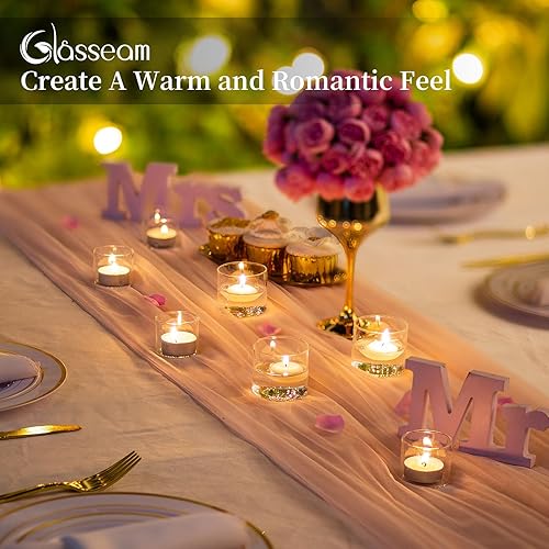 Miniatura 6 de Glasseam Portavelas votivas de cristal, juego de 12 unidades, mini velas flotantes para centros de mesa de boda, decoraciones de fiesta de Navidad,
