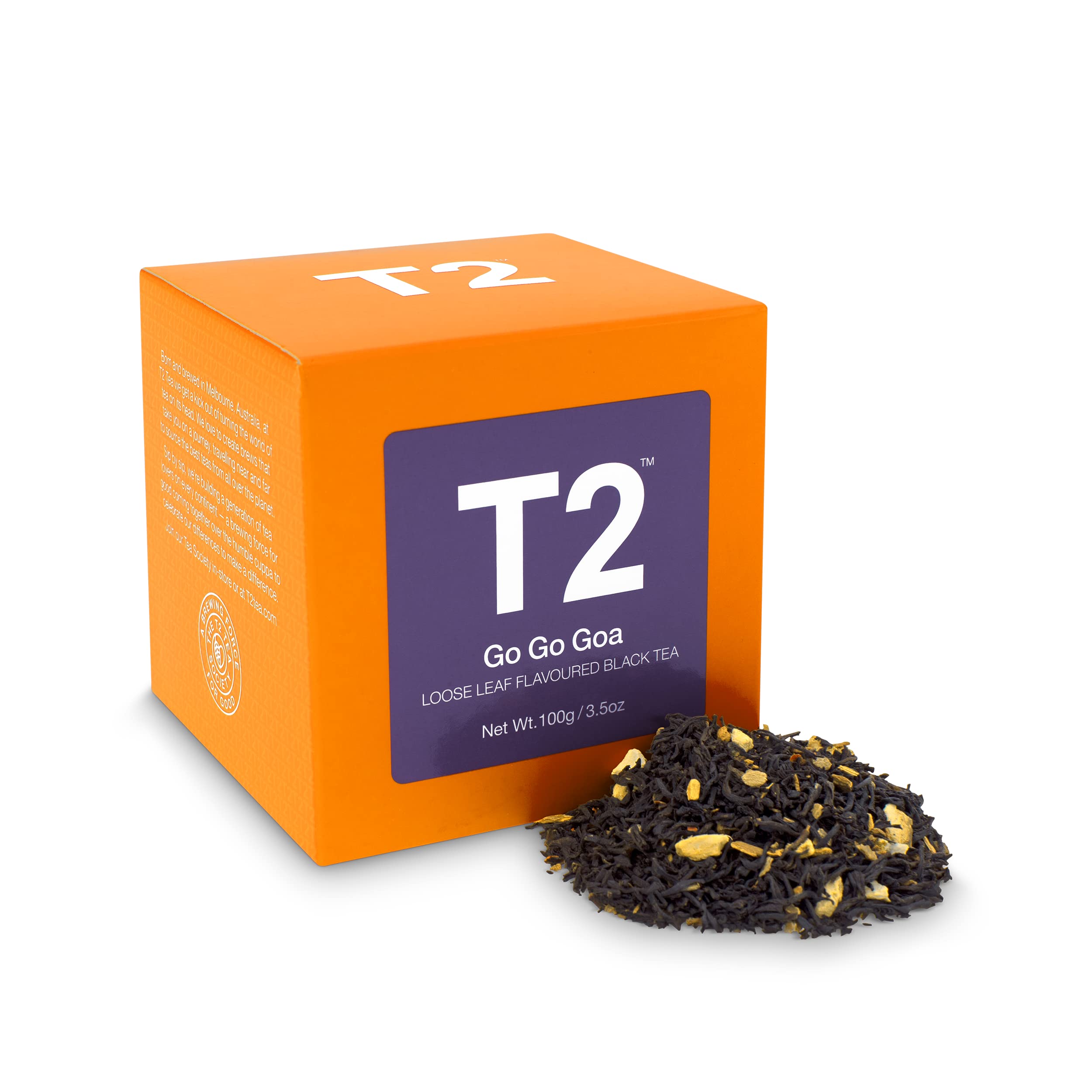 T2 Tea Go Go Goa Black Tea, Loose Leaf Black Tea in Gift Cube, 100 g