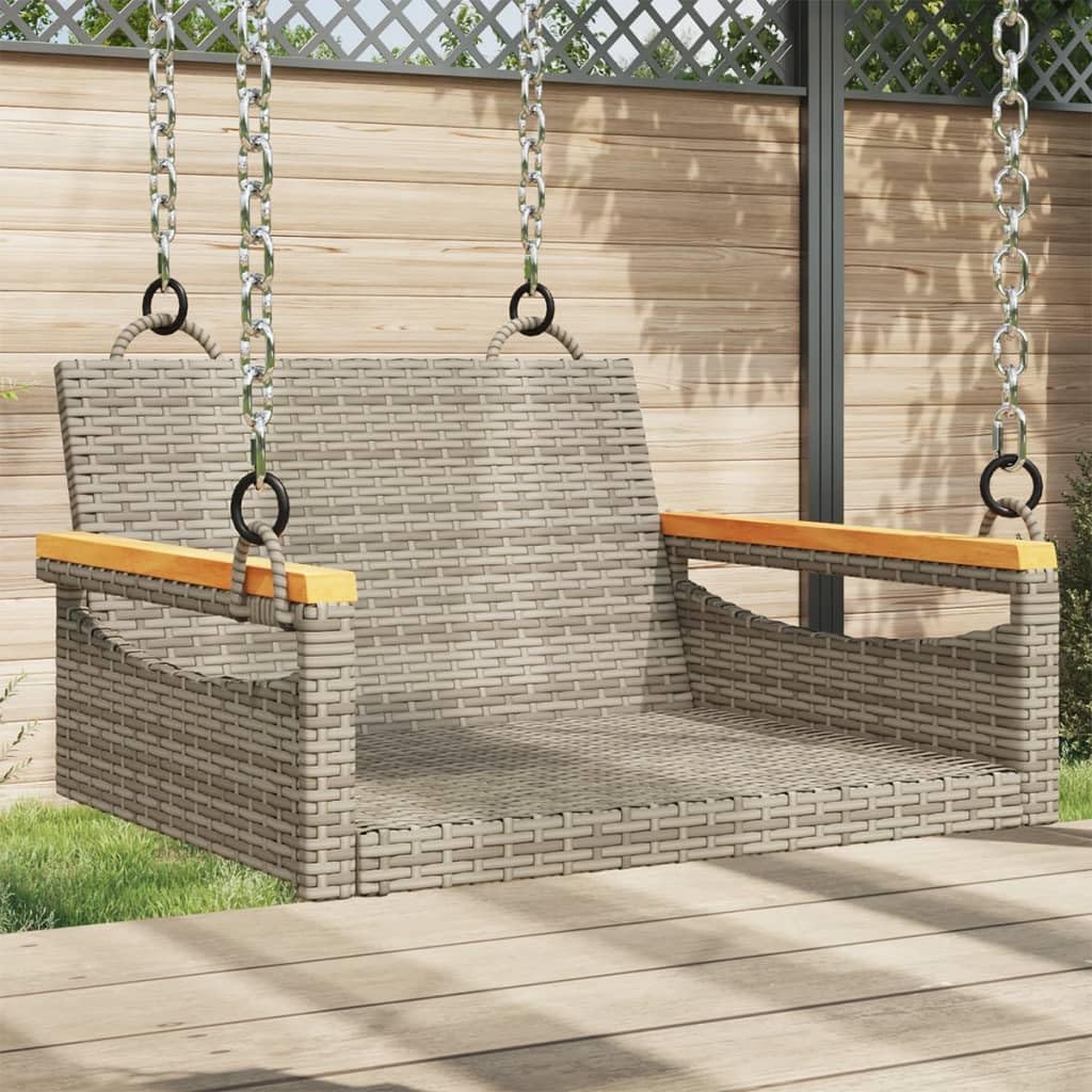 Poltrona sospesa da giardino, 63 x 62 x 40 cm, in polyrattan, con anelli di fissaggio, portata fino a 110 kg, telaio in acciaio verniciato a polvere, rattan sintetico