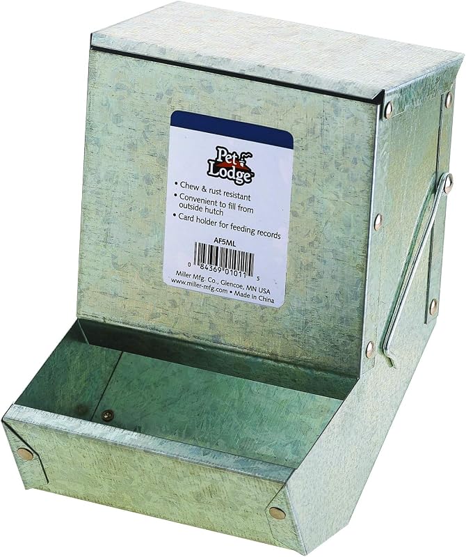 Comedouro Automático de Aço Galvanizado Pet Lodge para Coelhos e Pequenos Animais AF5ML, 1 unidade