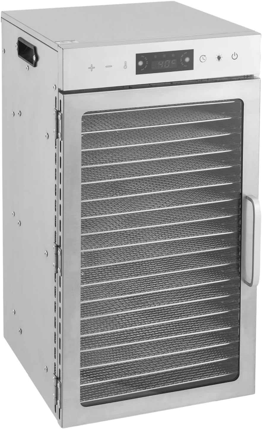 Commercial Dehydrator Large Dehydrators for Food and Jerky, 800W 18 Trays Commercial Electric Food Dehydrator Machine Stainless Steel Meat Dehydrator Fruit Dryer, 86℉-194℉ & 24Hour Timer