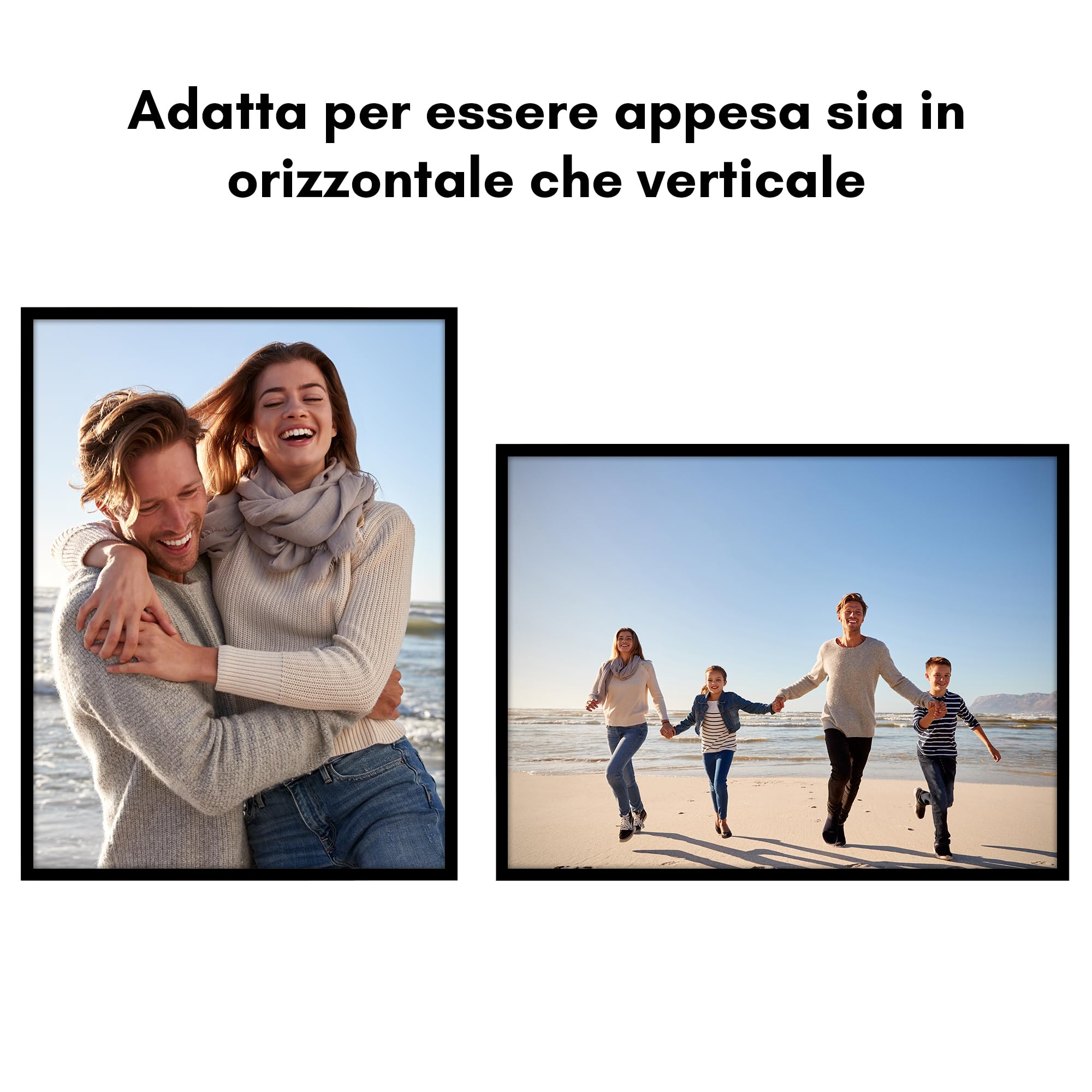 Americanflat Cornice Nera 45x60 cm Portafoto con Bordo Sottile e Ganci Seghettati