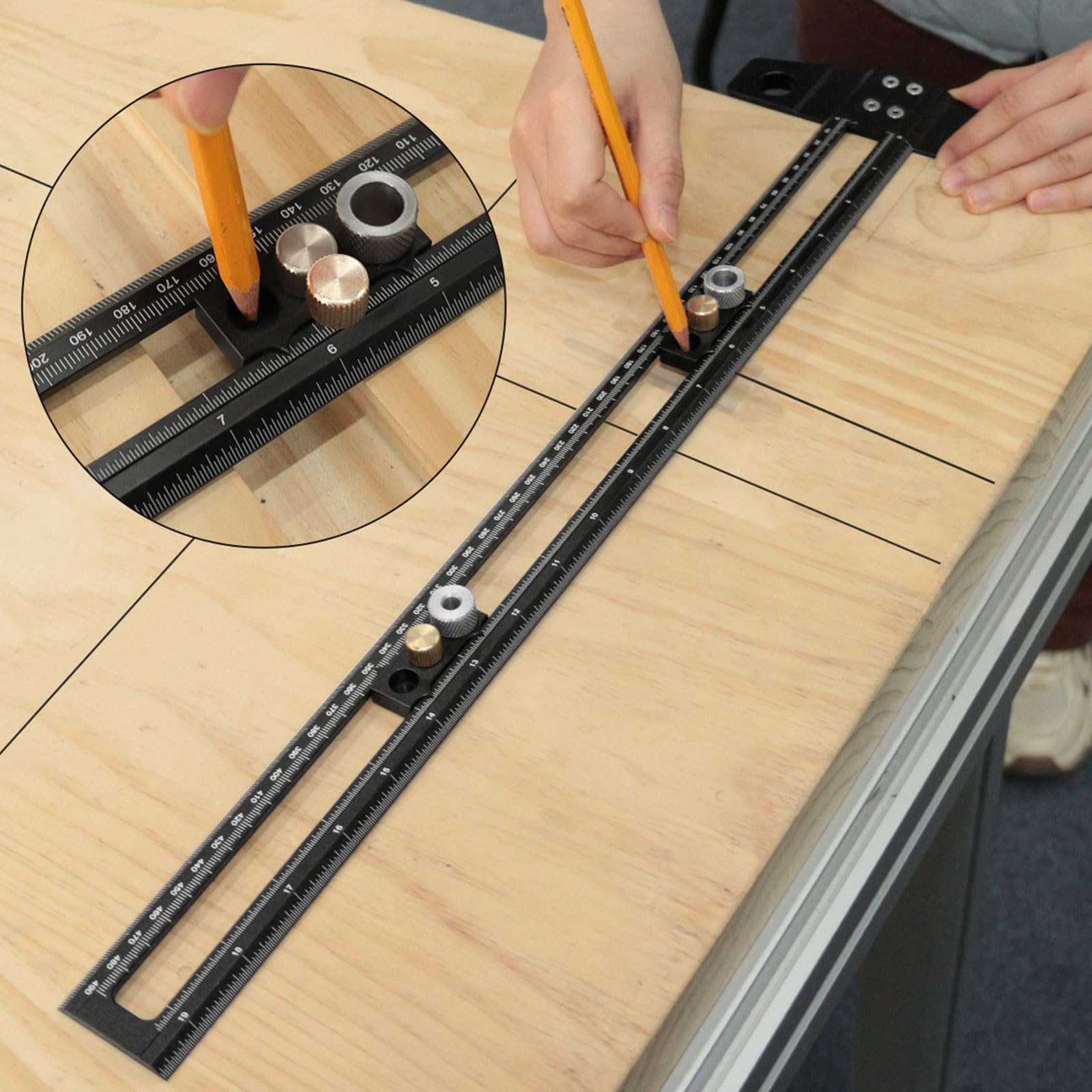 Righello posizionamento per strumenti misurazione precisione per falegnami e bricolage con strumento misurazione accurato metrica e pollici