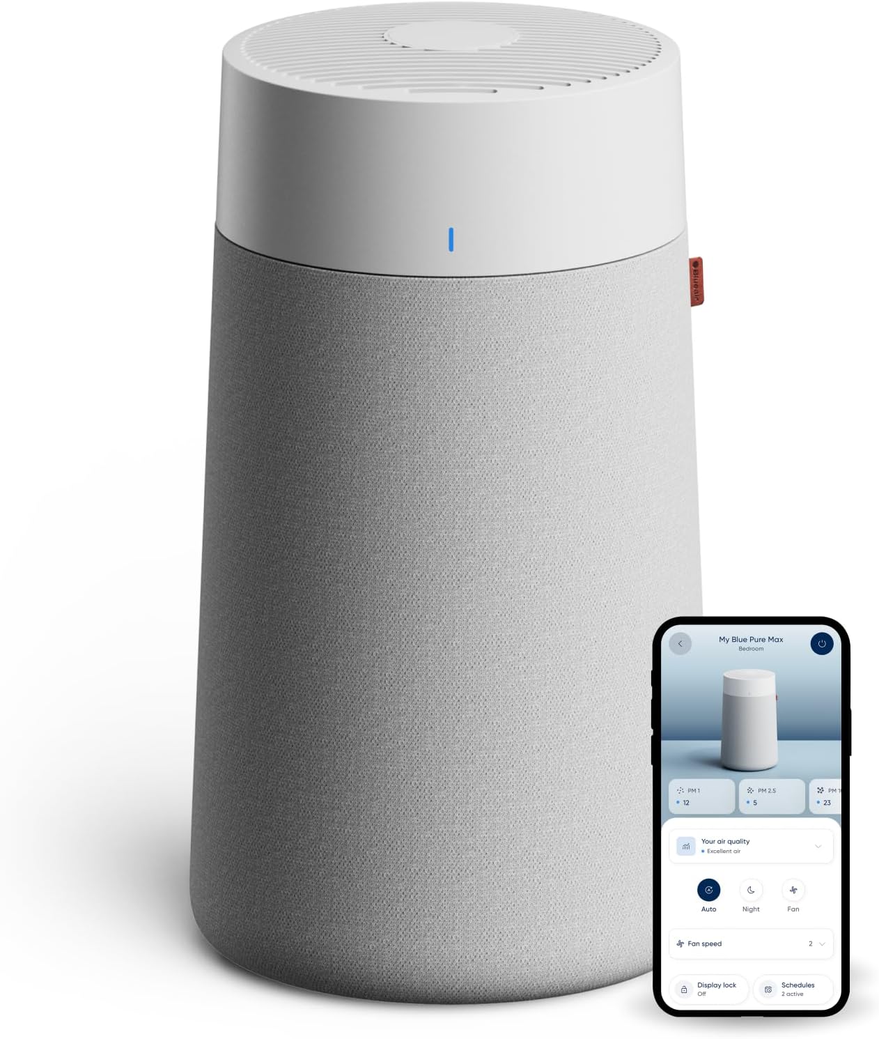 Blue Max 3250i Smart WiFi Air Purifier, HEPASilent Combination Filter Up To 48m² Rooms Removes 99.97% Pollen, Dust, Mould, Bacteria, Viruses | Activated Carbon Reduces VOCs, Odours