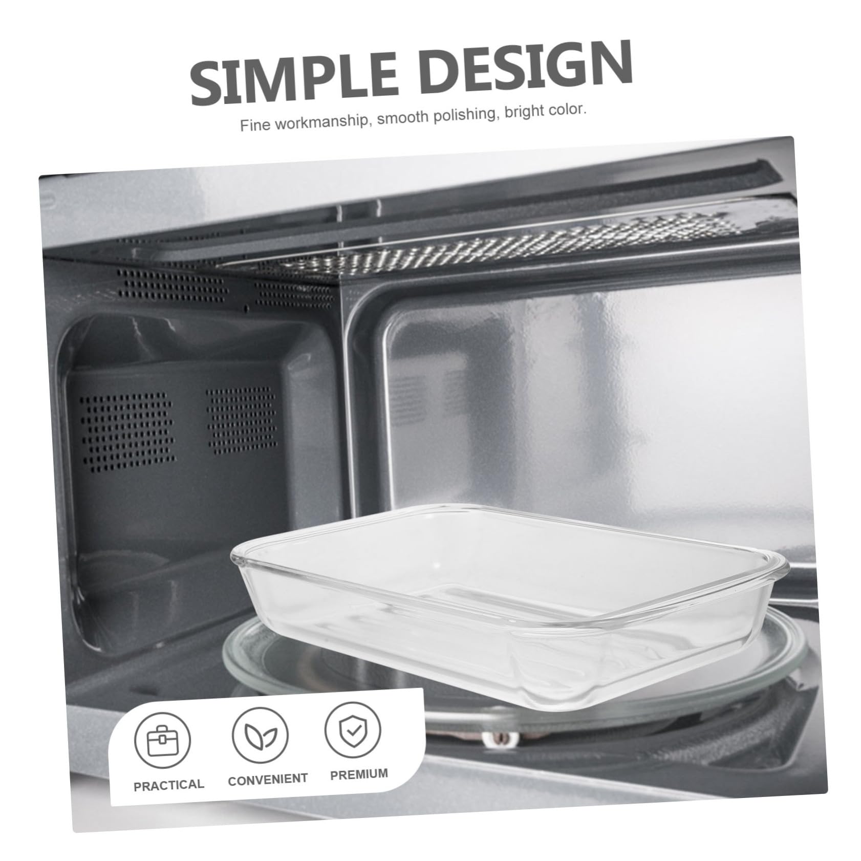 Fuente de Vidrio para Hornear 1,5 L, Resistente y Reutilizable, para Horno y Microondas, Adecuado para Uso Doméstico