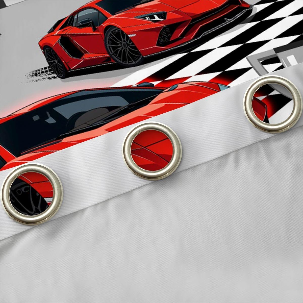 Feelyou Boys Sports Car Blackout Curtains Red Speed Race Car Darkening Drapes for Bedroom Living Room Decor Racing Extreme Sports Thermal Insulated Shades Window Treatments, 2 Panels 38 x 45 Inch image 5