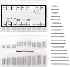 YIXISI 144 Stück 1.5mm Uhren Federstege, Edelstahl Uhrenarmband Link Pins Federstege Uhr Pin mit Uhrarmband Reparatur Entferner Werkzeug Tool Set 8mm-25mm (Silber)