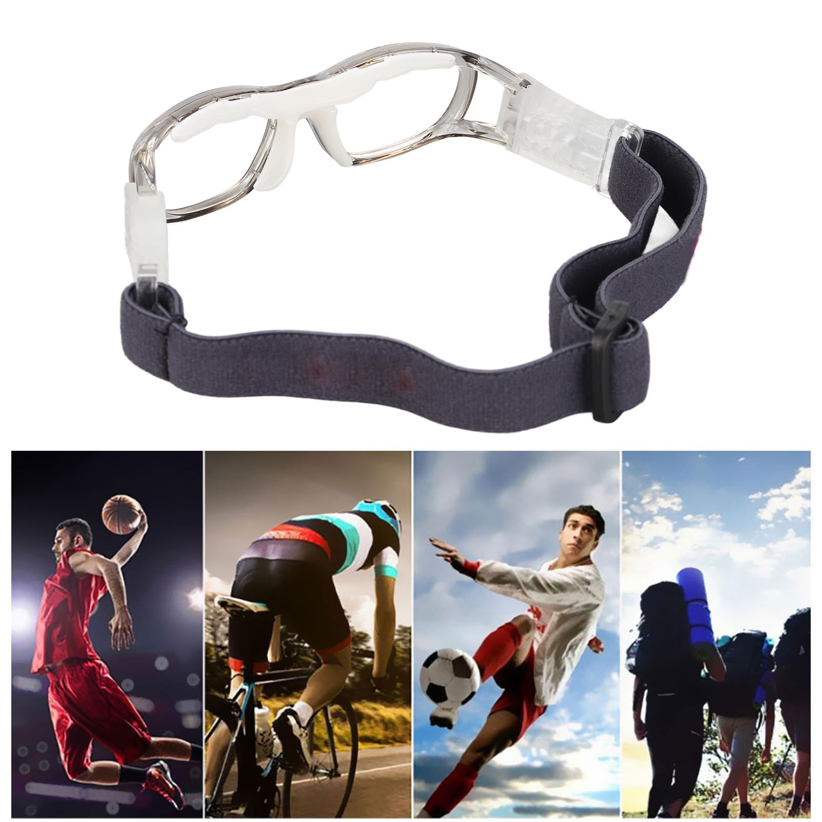 lyrlody Gafas de Baloncesto Gafas Deportivas para Niños Lentes Protectoras Ajustables de Policarbonato con Lentes Intercambiables para Baloncesto Fútbol Ciclismo (5-15 Años) — view 2