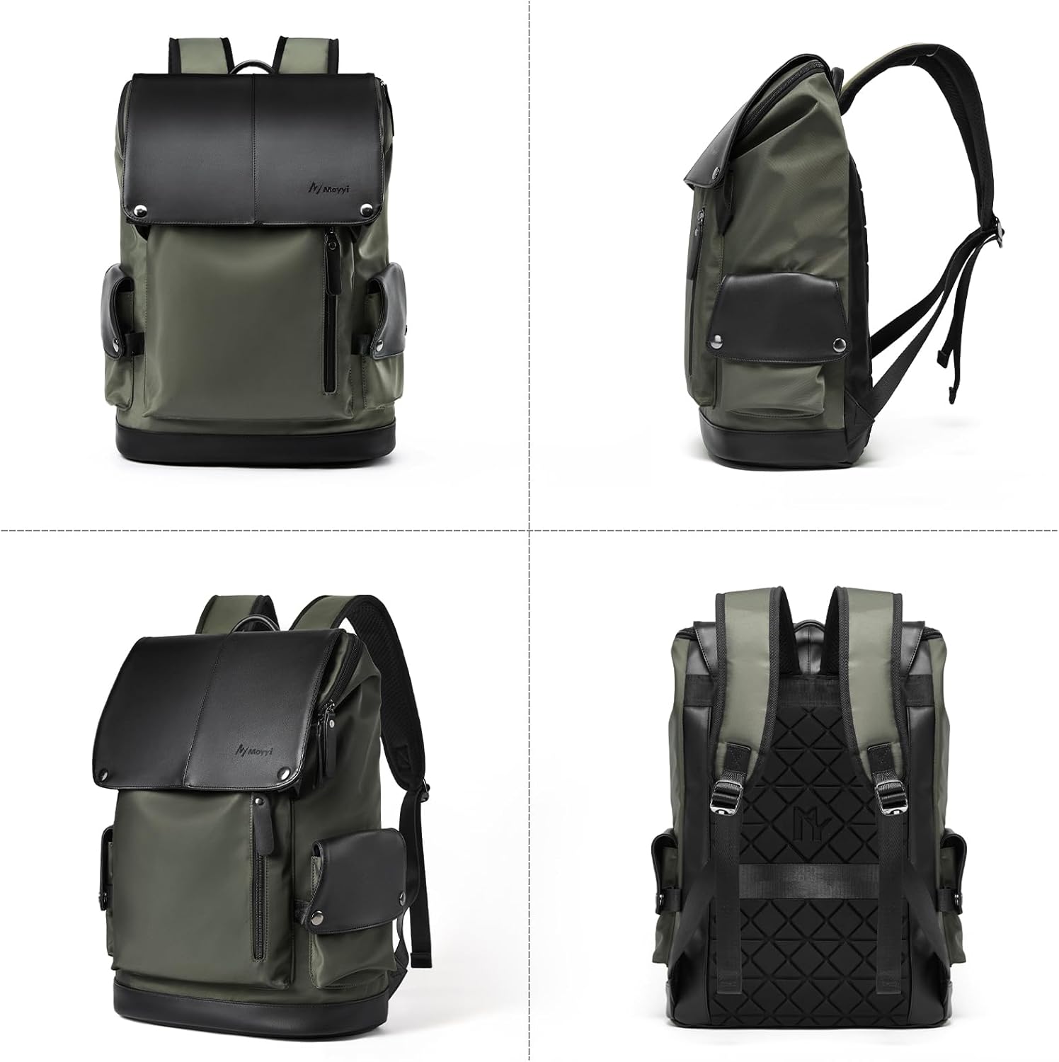 Vintage Travel Backpack For Men Fit 15.6 inch Laptop Waterproof Large Work College Smooth Zipper Backpack