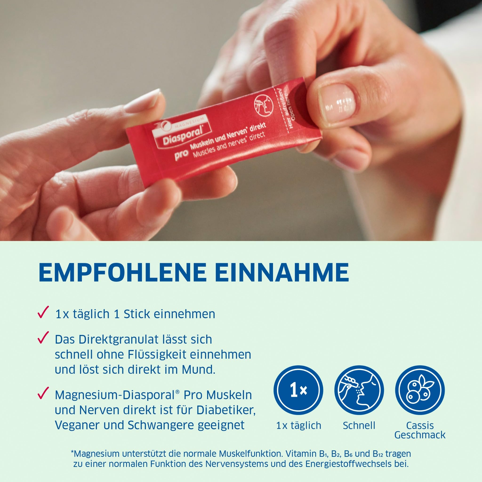 Magnesium-Diasporal Pro Muskeln und Nerven direkt - 100 Sticks