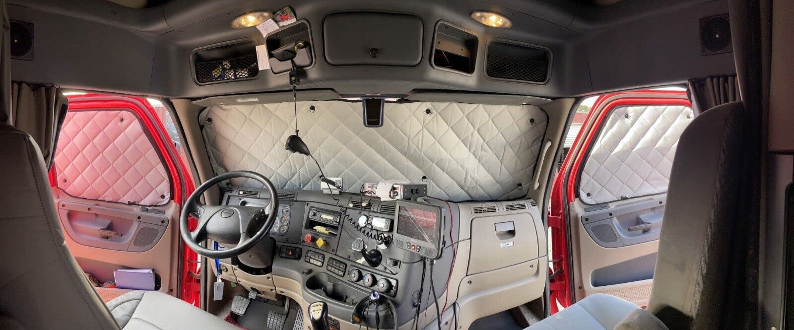 2018 + Freightliner Cascadia -ZenEclipse Blackout Insulated Interior Window Covers (with Bendix Built in Lane Assist Module)