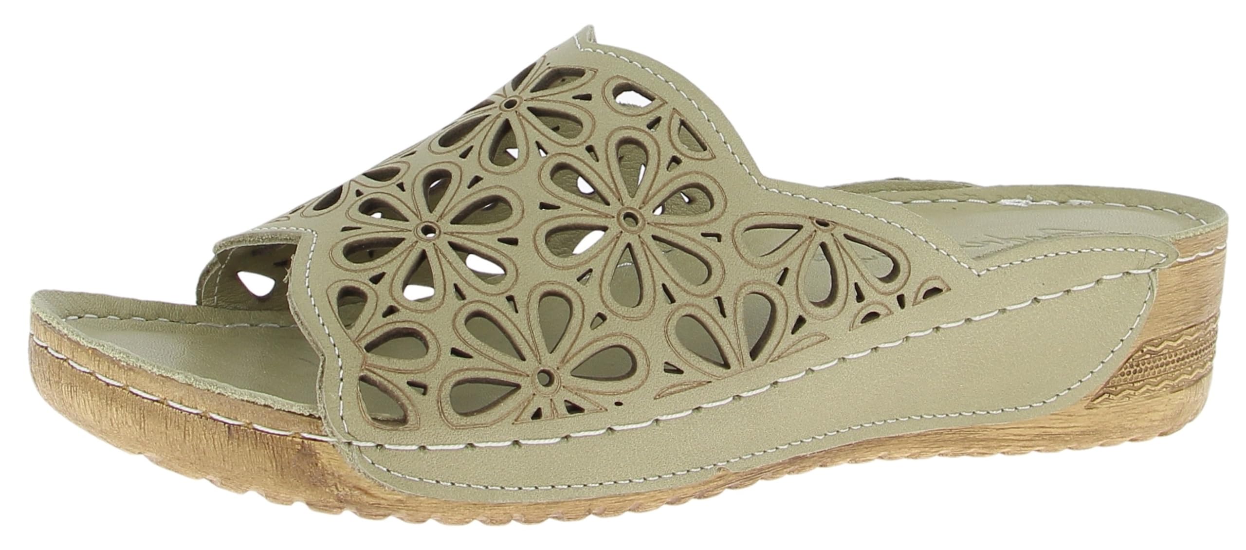 Andrea Conti Women's Damen Pantolette Loafer Flat, Avocado, 5 UK
