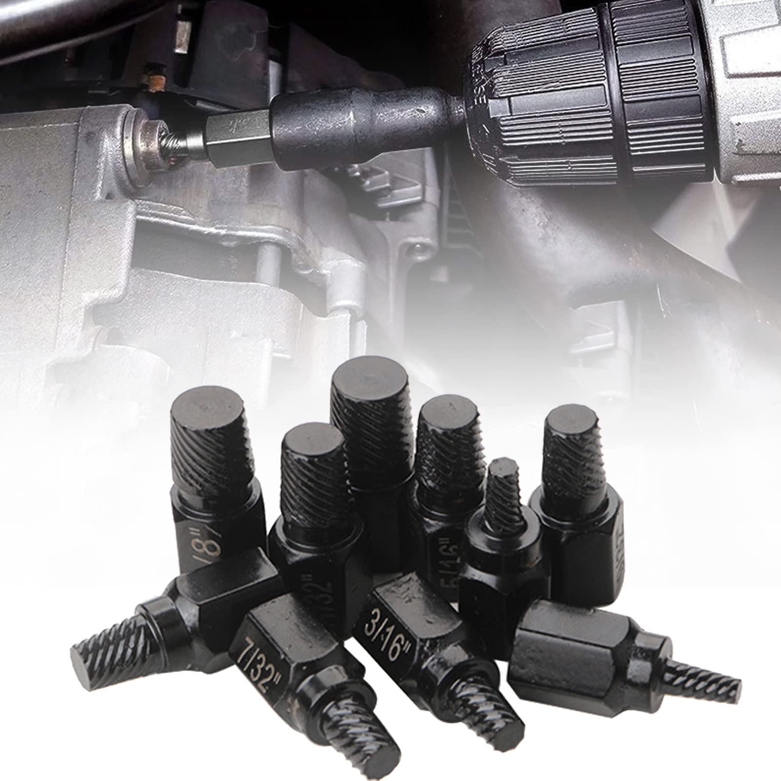 MYCK Screw and Bolt Extractor Set, Easy Out Screw Extractor Set, Heavy-Duty Damaged-Screw Extractor, 10PCS Ez Out Bolt Extractor Sets