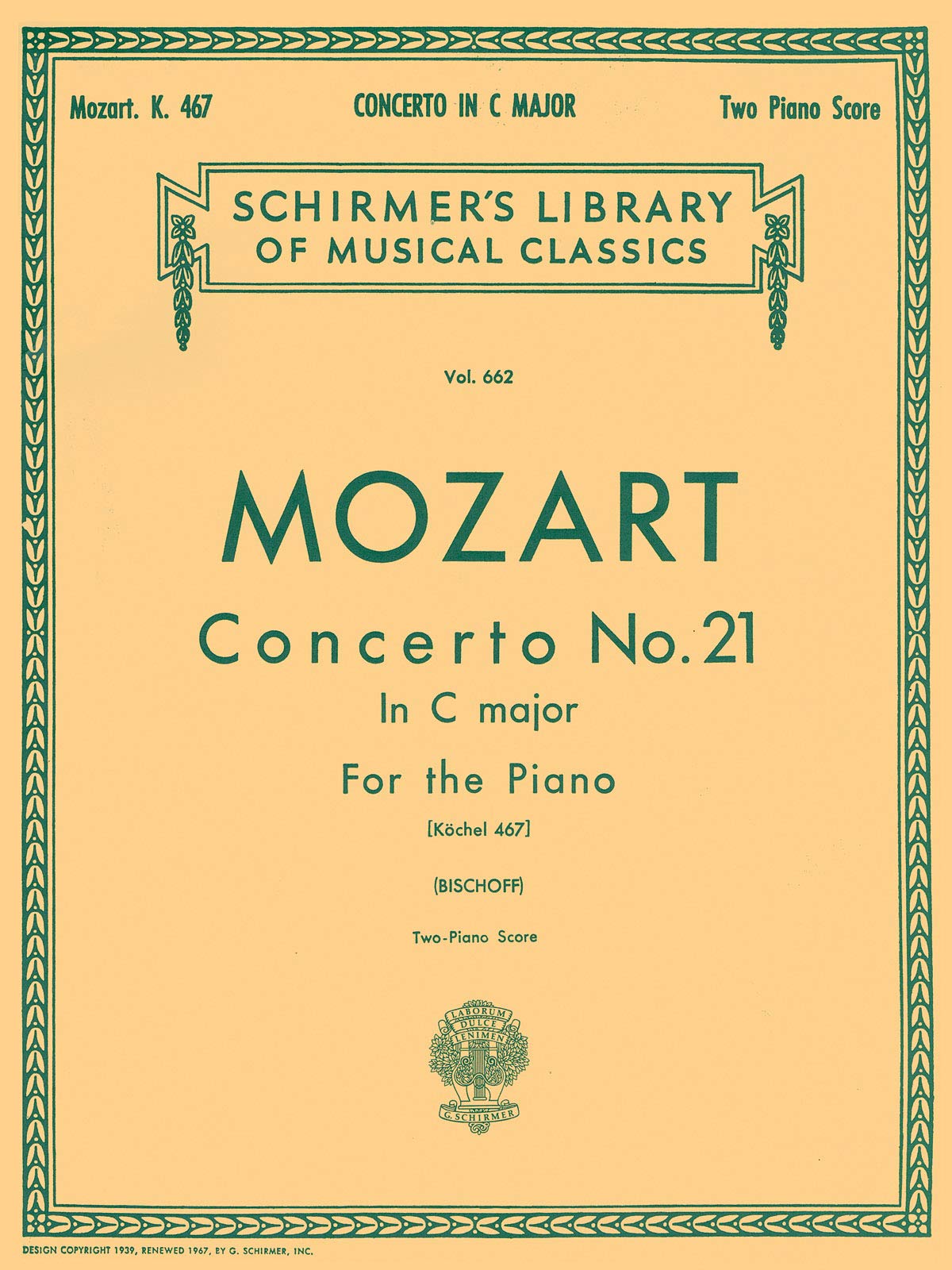 Mozart: Concerto No. 21 in C Major, Piano Score K.467