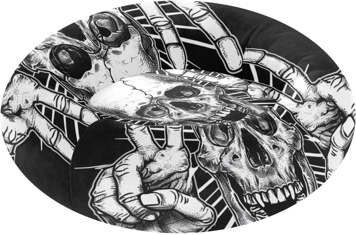 Black Skulls Fingers Pet Dog Beds Warm & Cozy Dog Pillow Bed for Extra Small Size Pets Sleeping M