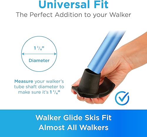Miniatura 18 de NOVA Medical Products Walker Glide - Esquís, ajuste universal, un par, gris