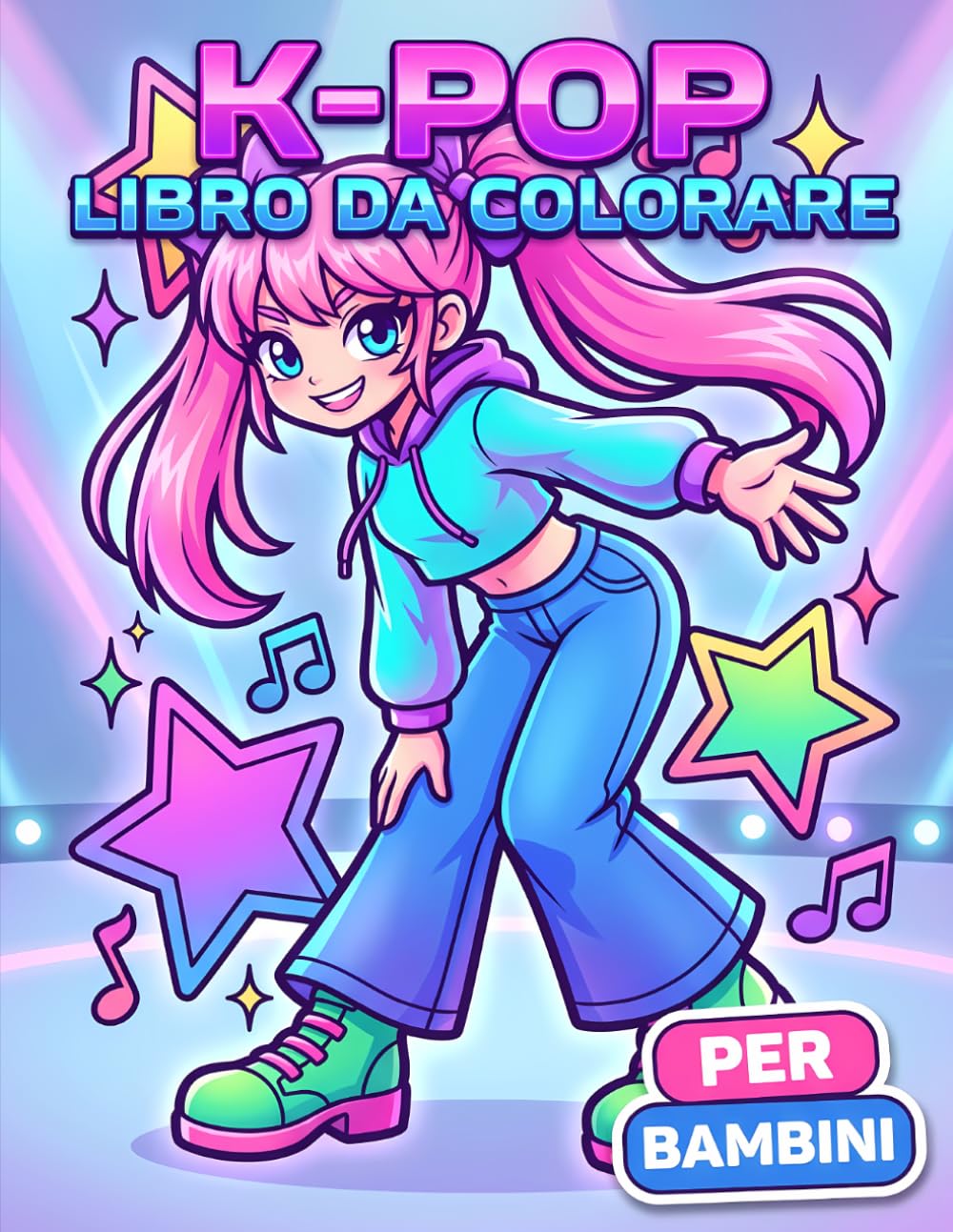 Libro da Colorare K-Pop: Personaggi Dolci E Moderni Ispirati Alla Musica Coreana, Con Look Da Palco Facili E Creativi