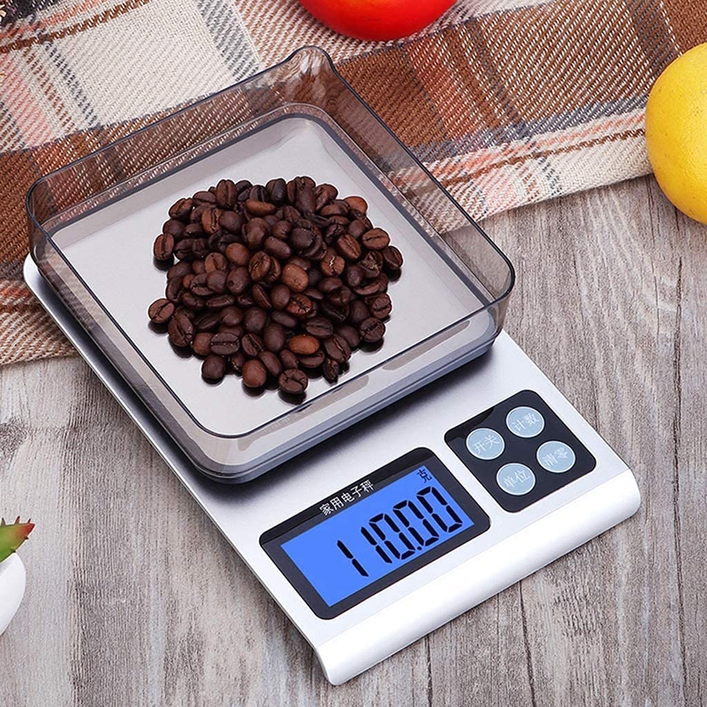Bascula de Cocina Digital Alta Precision Escala De Cocina For Hornear, 0.01 G De Gramos De Alta Precisión Pesante De Alimentos Escala Electrónica For El Hogar De Pequeña Escala (Size : 500g/0.01g)