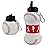 Maccabi Art Clip-On Collapsible 1 Liter, 34 oz. size BPA-Free Silicone Baseball Large Water Bottle for Kids