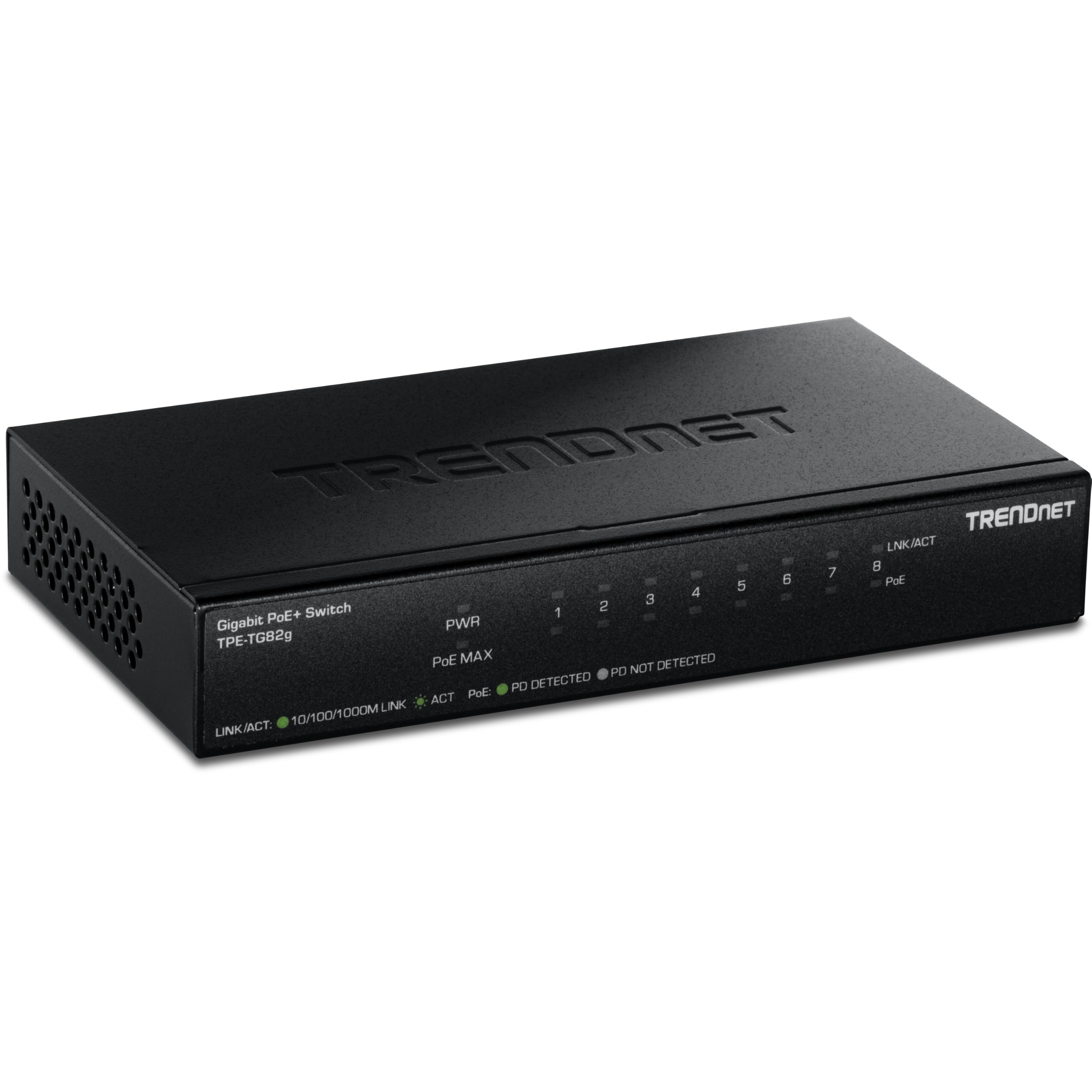 TRENDnet, TPE-TG82G, Switch Greennet Gigabit PoE+ a 8 porte, supporta più dispositivi, budget di 61 W, capacità di commutazione di 16 Gbps