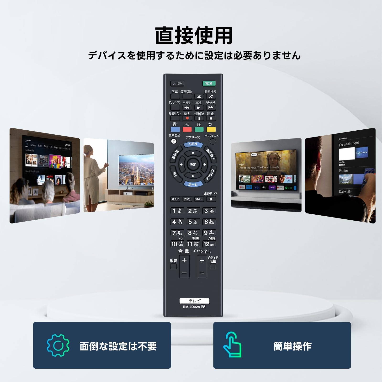 Amazon | テレビリモコン RM-JD028 for ソニーリモコン ソニーテレビ