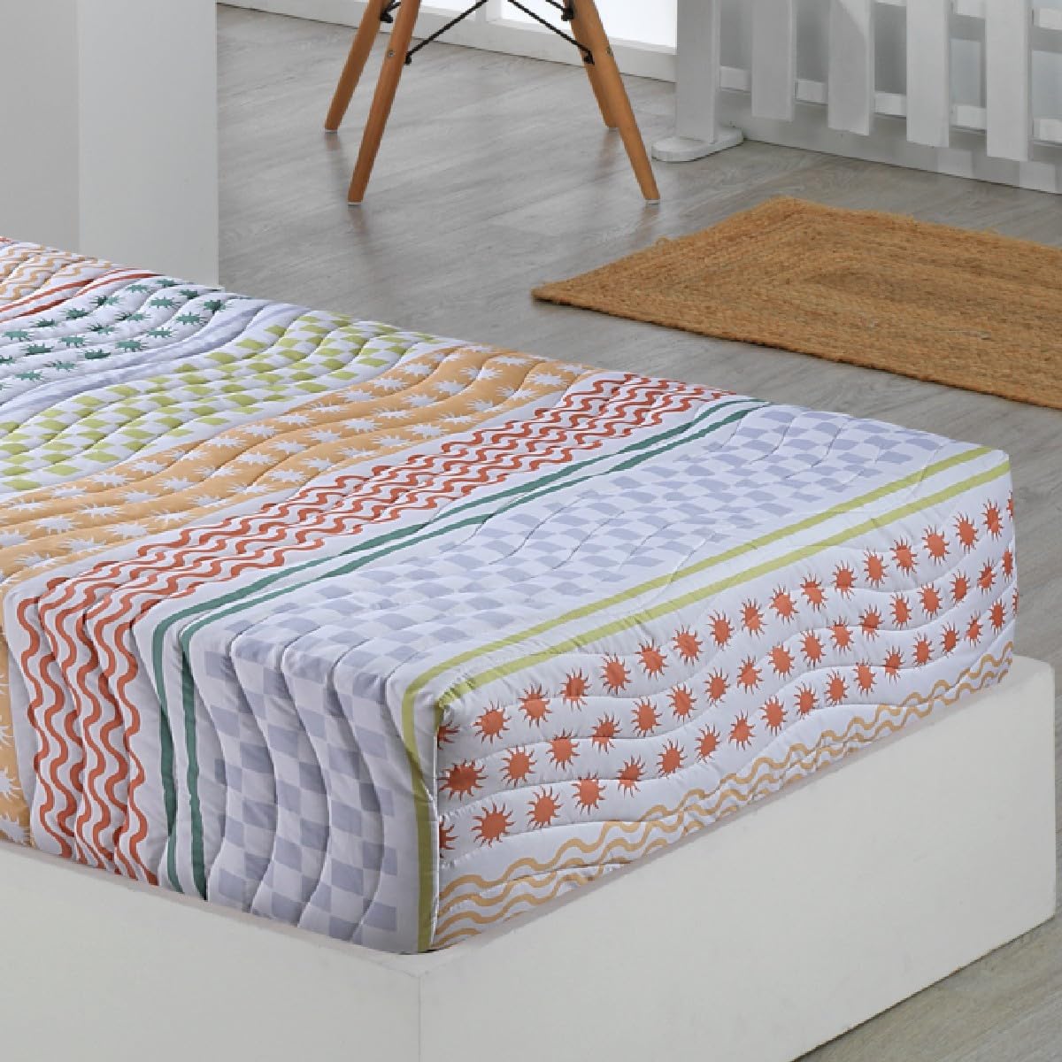 Colcha Bouti Ajustable Cama Nido Infantil y Juvenil de Verano Marsella Color Único Talla Cama 90