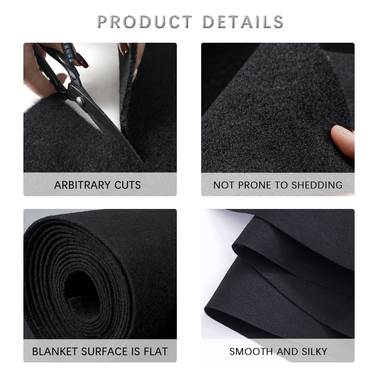 Teppichläufer für Hochzeiten, schwarz, Gangläufer, Braut, rutschfest, Flurteppiche, Rolle, Runway-Teppich, Teppichmatte für Kirchenhochzeiten im Freien, Abschlussball, Dicke 2 mm, zuschneidbar ( Size