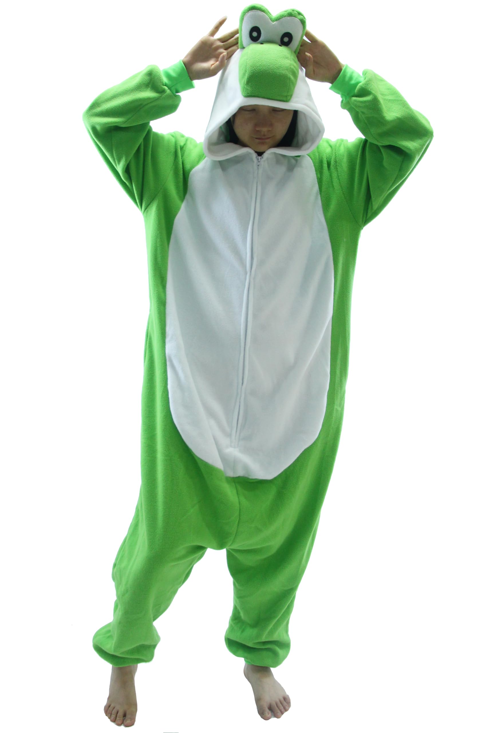 Pijama de Franela Yoshi Unisex para Adulto Mono de Animal para Mujer y Hombre Pijama Original de Noche,Disfraz Cosplay, Ropa de casa, Easter Pijamas